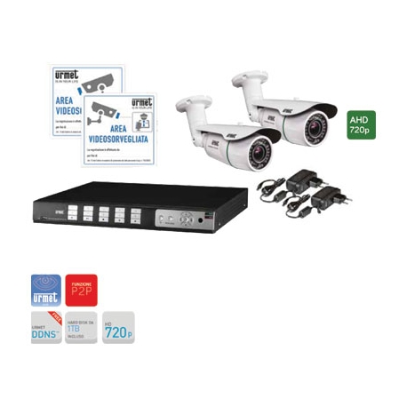 KIT TVCC CON DVR AHD SERIE DYNAMIC 20, 4 CANALI