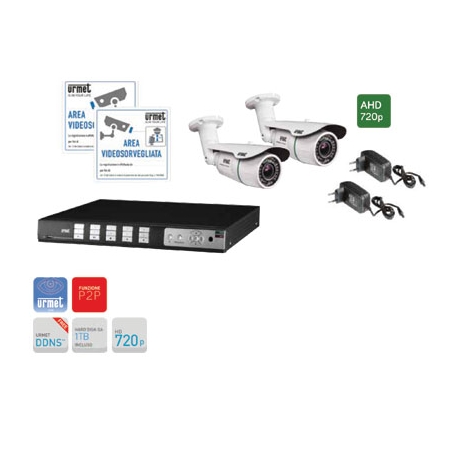 KIT TVCC CON DVR AHD SERIE DYNAMIC 20, 4 CANALI